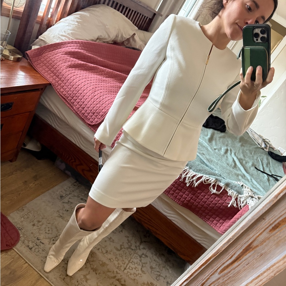 Elegant courthouse wedding skirt suit